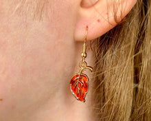 Load image into Gallery viewer, Autumn Leaf Hook Earrings  - Hypoallergenic Gold Hooks