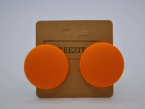 Orange Button Earrings