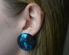 Load image into Gallery viewer, Blazing Blue Button Earrings - Large And Small