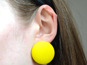 Yellow Button Earrings