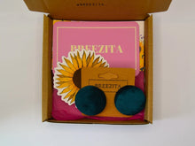 Load image into Gallery viewer, Green Velvet Button Earrings