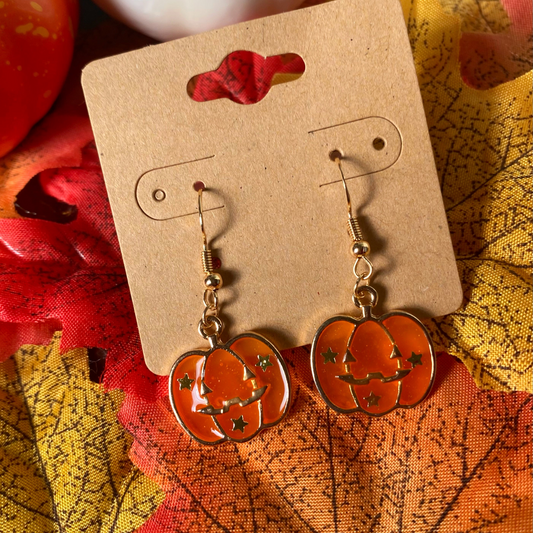 Ready-Made Pumpkin Hook Earrings