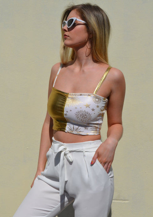 Sunshine Top - half and half strappy top