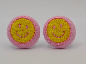 Smiley Face Button Earrings