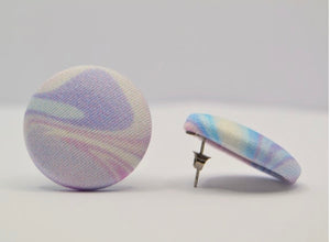 Pastel Marble Button Earrings