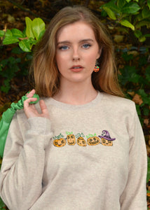 Pumpkin Party Embroidered Halloween Sweatshirt