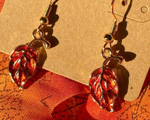 Load image into Gallery viewer, Autumn Leaf Hook Earrings  - Hypoallergenic Gold Hooks