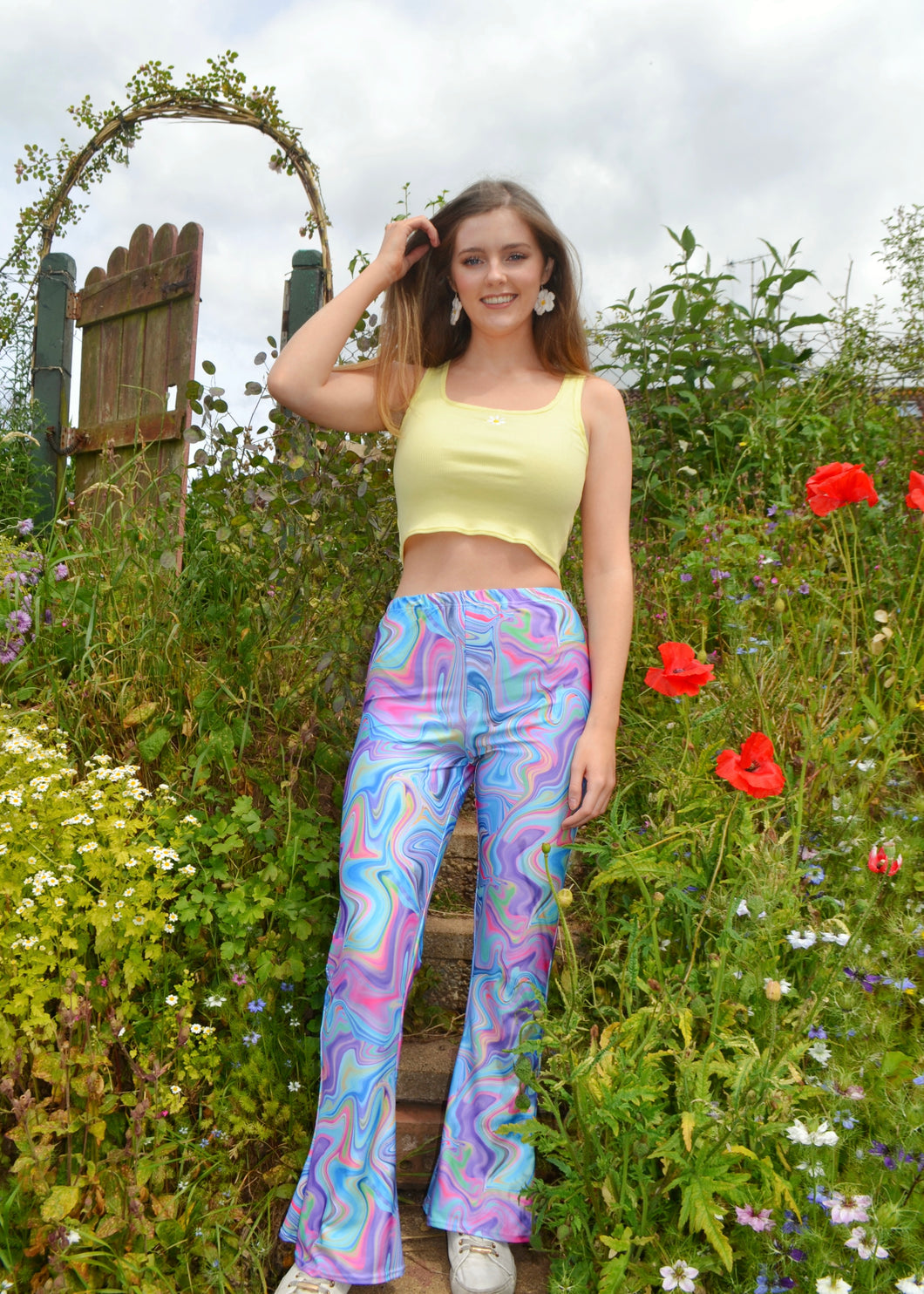 Party Marble Flared Trousers