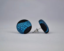 Load image into Gallery viewer, Blazing Blue Button Earrings - Large And Small