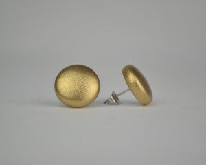 Gold Foil Button Earrings - Large And Small - Minimalist Earrings - Elegant | Timeless