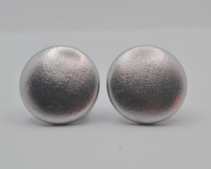 Silver Foil Button Earrings