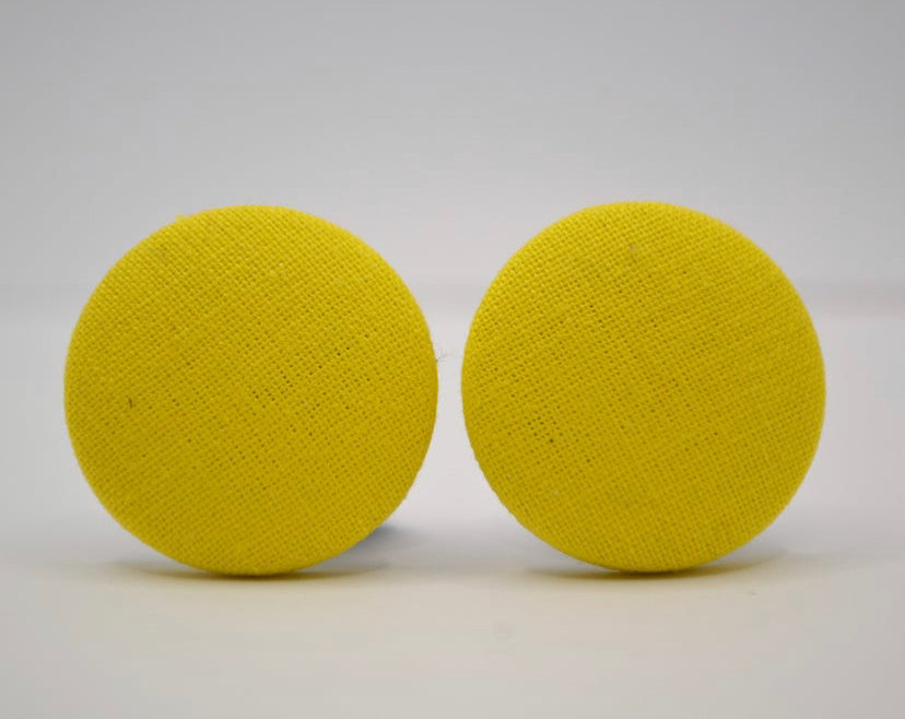 Yellow Button Earrings