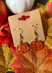 Pumpkin Hook Earrings - Halloween