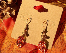 Load image into Gallery viewer, Autumn Leaf Hook Earrings  - Hypoallergenic Gold Hooks