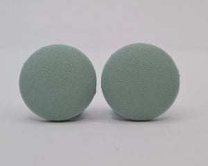 Mint Green Button Earrings