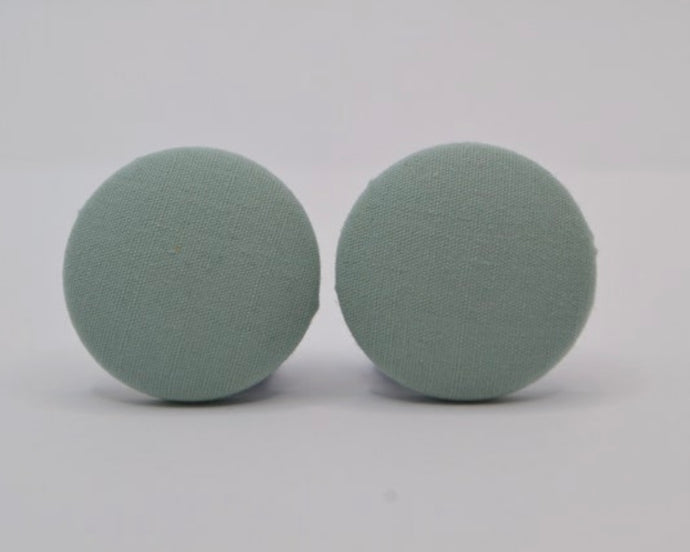 Mint Green Button Earrings