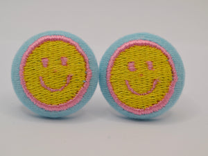 Smiley Face Button Earrings