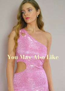 Heart Cutout Top - Glamorous One-Shoulder Top with Sparkling Embroidery Heart Detail - Parties and Special Occasions