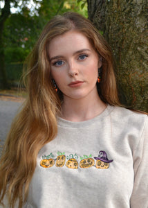 Pumpkin Party Embroidered Halloween Sweatshirt