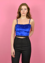 Load image into Gallery viewer, Blue Velvet Lace Strappy Top