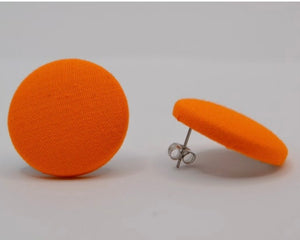 Orange Button Earrings