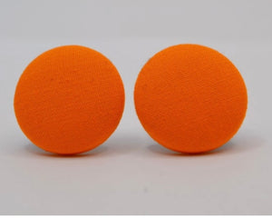 Orange Button Earrings