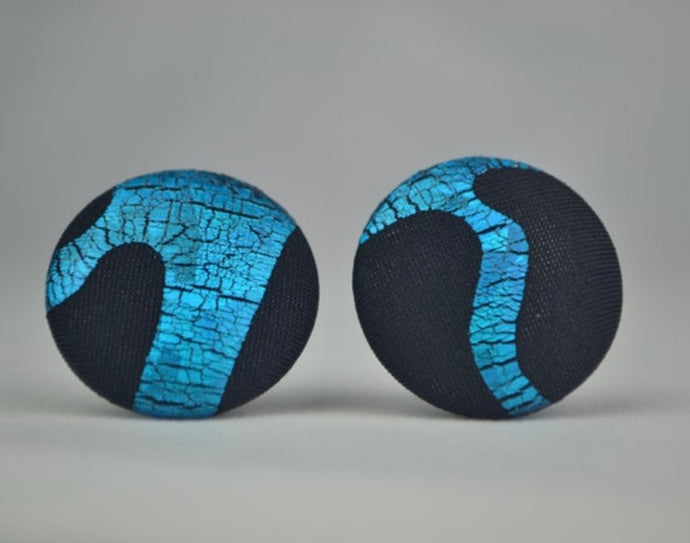 Blazing Blue Button Earrings - Large And Small