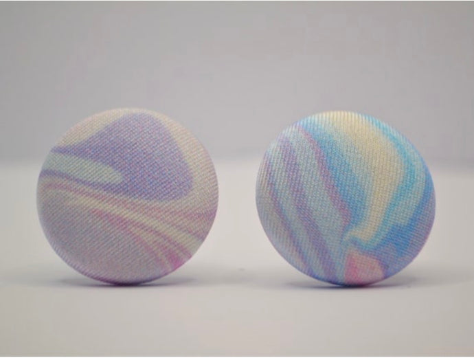 Pastel Marble Button Earrings