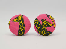 Load image into Gallery viewer, Giraffe Button Earrings