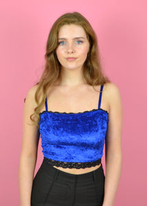 Blue Velvet Lace Strappy Top