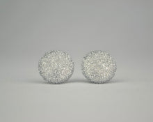 Load image into Gallery viewer, Sparkly Silver Button Earrings - Large And Small